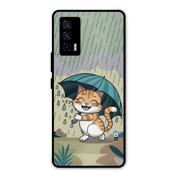 Cat In Rain Metal Back Case for iQOO 7 5G