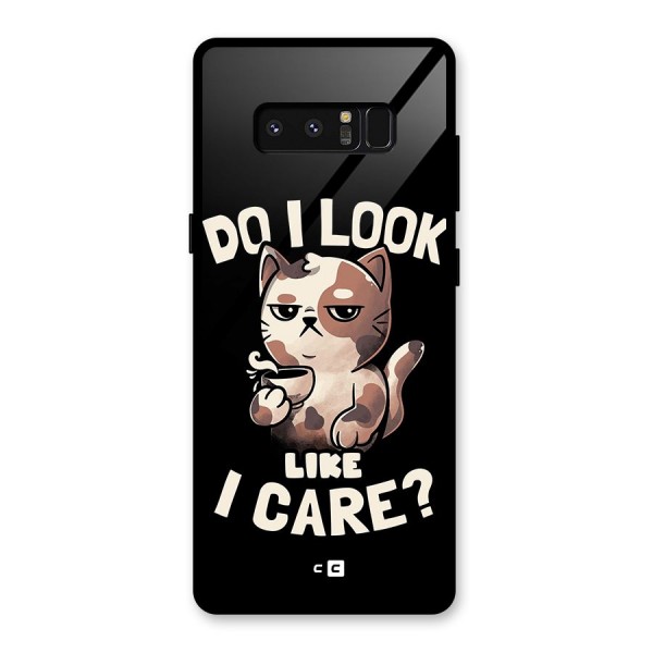 Cat Look Like Care Glass Back Case for Galaxy Note 8