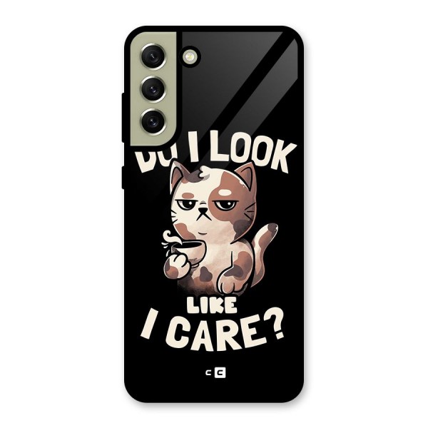 Cat Look Like Care Glass Back Case for Galaxy S21 FE 5G