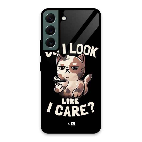 Cat Look Like Care Glass Back Case for Galaxy S22 5G