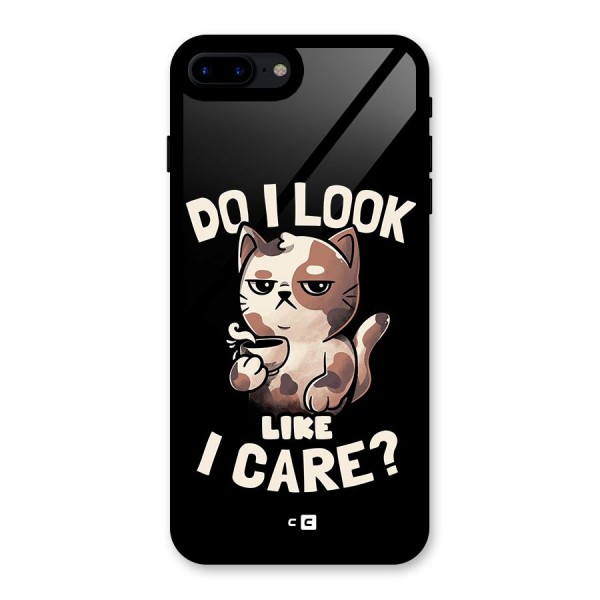 Cat Look Like Care Glass Back Case for iPhone 8 Plus