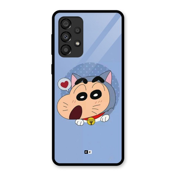Cat Shinchan Glass Back Case for Galaxy A33 5G