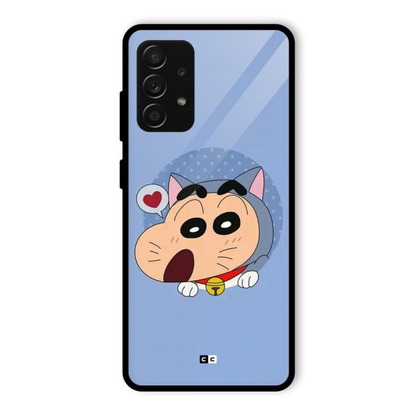 Cat Shinchan Glass Back Case for Galaxy A53 5G