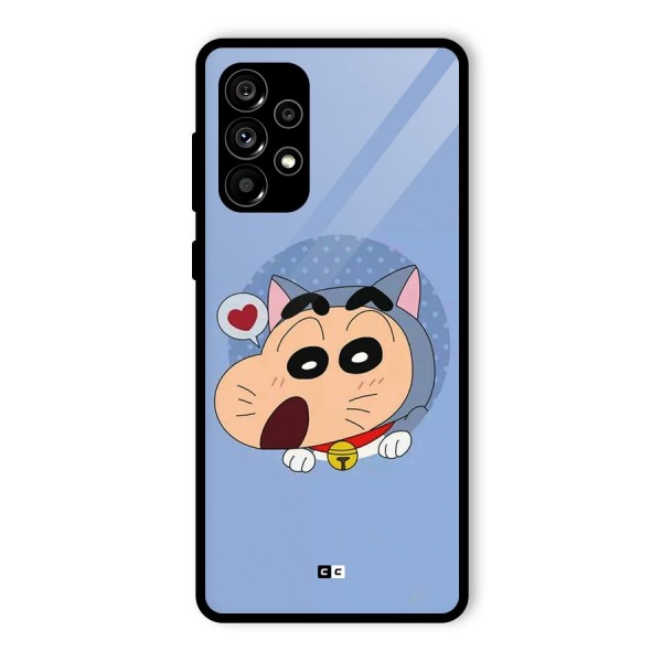 Cat Shinchan Glass Back Case for Galaxy A73 5G