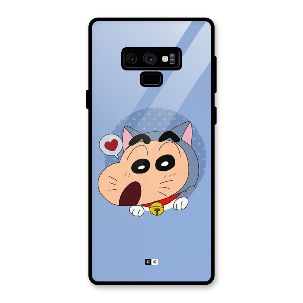 Cat Shinchan Glass Back Case for Galaxy Note 9