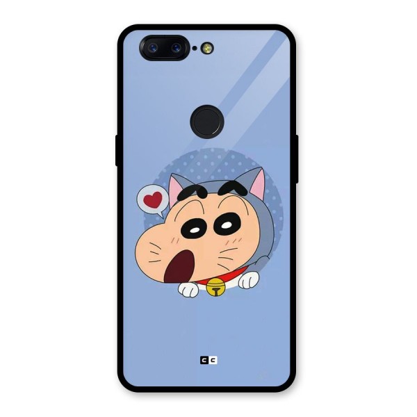 Cat Shinchan Glass Back Case for OnePlus 5T