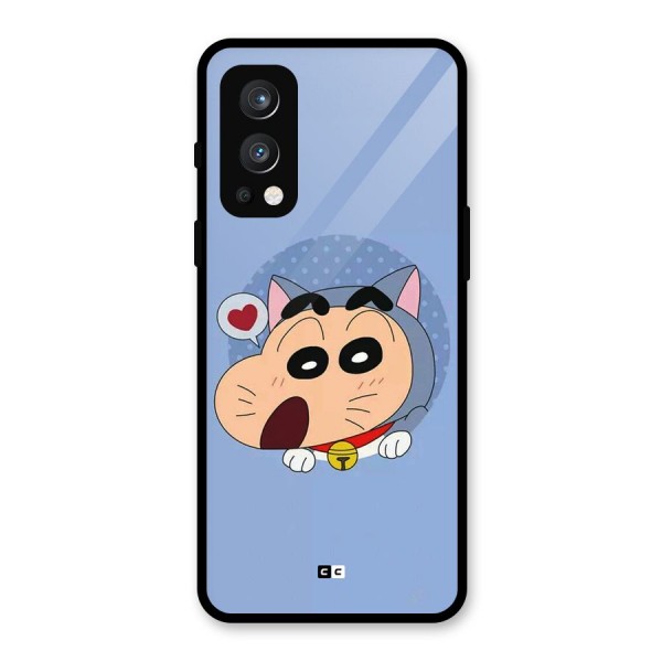 Cat Shinchan Glass Back Case for OnePlus Nord 2 5G