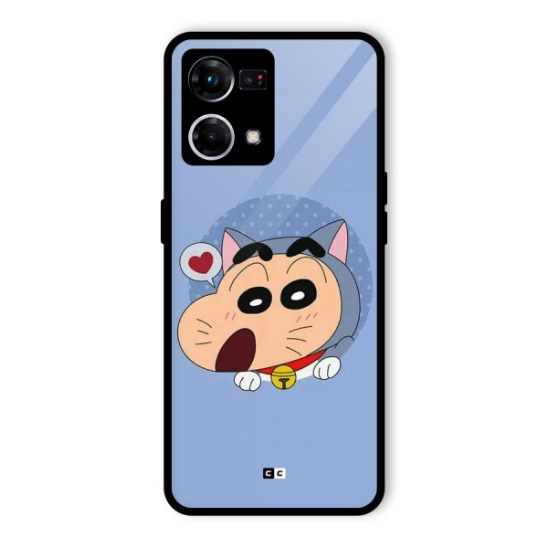 Cat Shinchan Glass Back Case for Oppo F21 Pro 4G