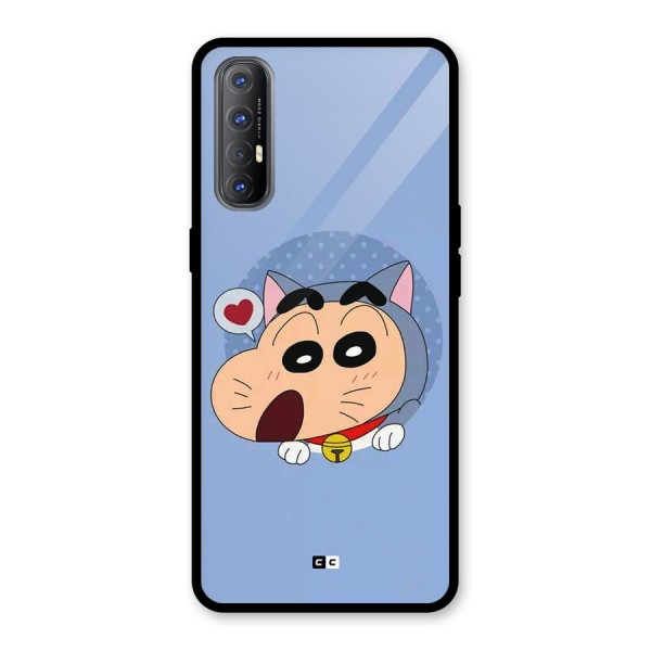 Cat Shinchan Glass Back Case for Oppo Reno3 Pro