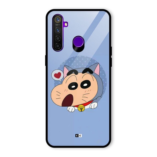 Cat Shinchan Glass Back Case for Realme 5 Pro