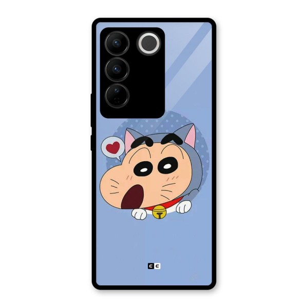 Cat Shinchan Glass Back Case for Vivo V27