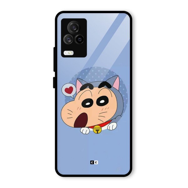 Cat Shinchan Glass Back Case for Vivo iQOO 7 Legend 5G