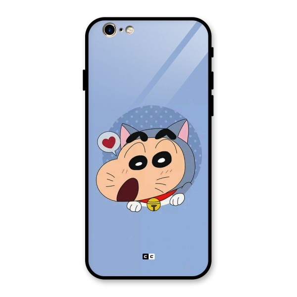 Cat Shinchan Glass Back Case for iPhone 6 6S
