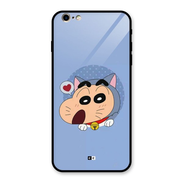 Cat Shinchan Glass Back Case for iPhone 6 Plus 6S Plus
