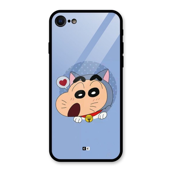 Cat Shinchan Glass Back Case for iPhone 7