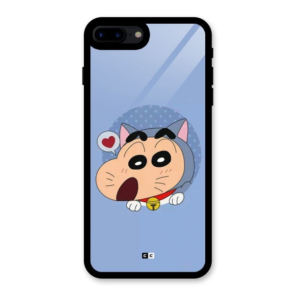 Cat Shinchan Glass Back Case for iPhone 7 Plus