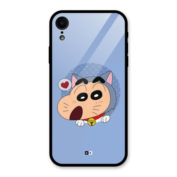 Cat Shinchan Glass Back Case for iPhone XR