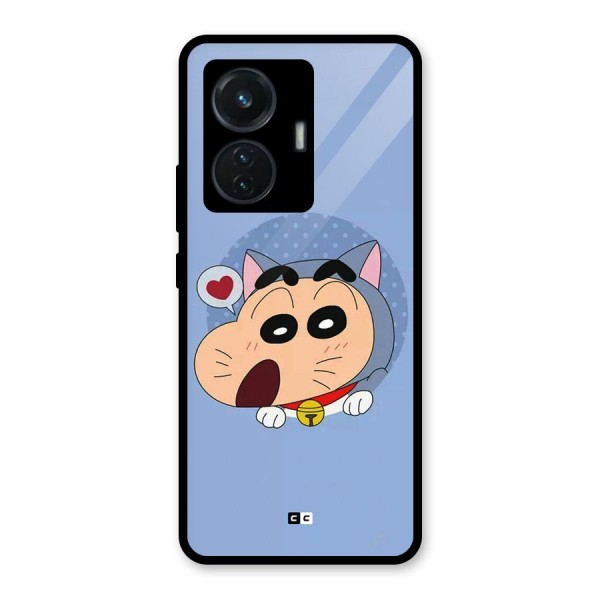 Cat Shinchan Glass Back Case for iQOO Z6 44W