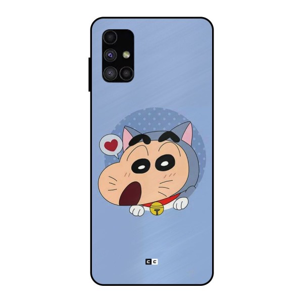 Cat Shinchan Metal Back Case for Galaxy M51