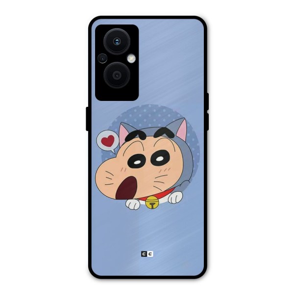 Cat Shinchan Metal Back Case for Oppo F21s Pro 5G