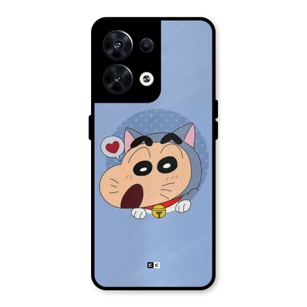 Cat Shinchan Metal Back Case for Oppo Reno8 5G