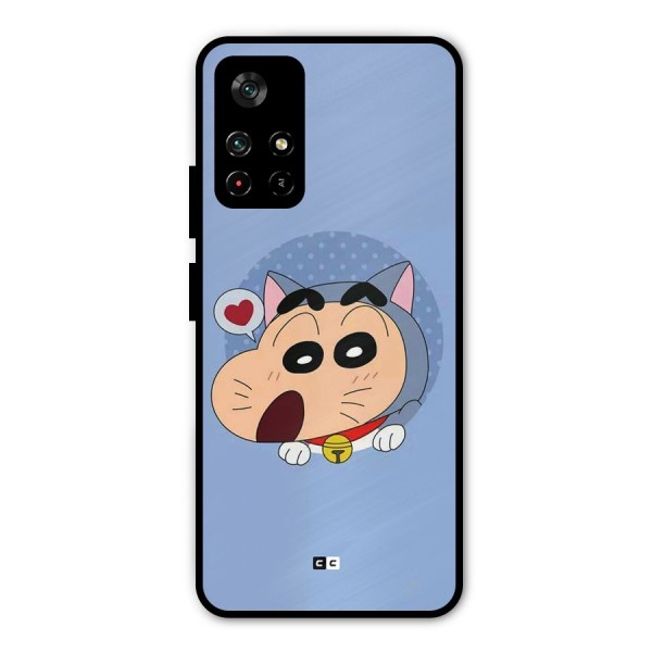 Cat Shinchan Metal Back Case for Poco M4 Pro 5G