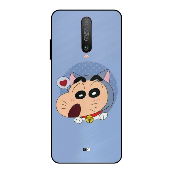 Cat Shinchan Metal Back Case for Poco X2