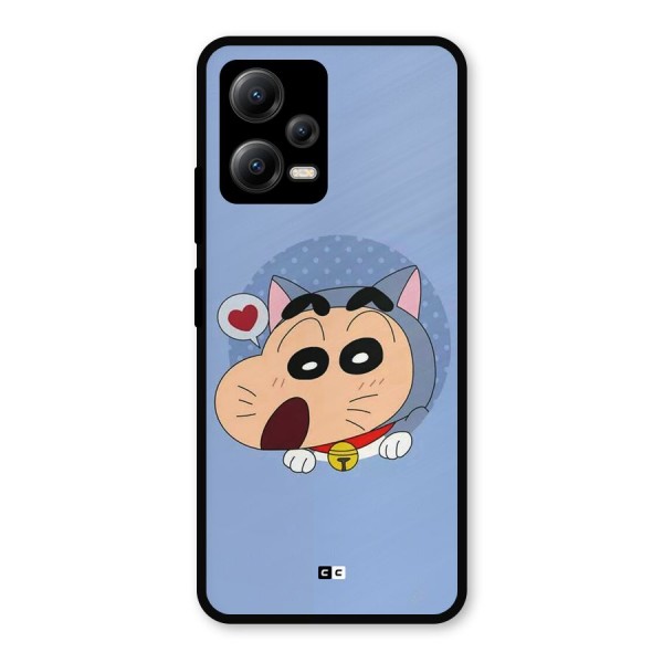Cat Shinchan Metal Back Case for Poco X5