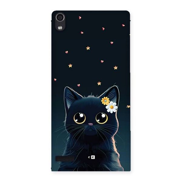 Cat With Flowers Back Case for Ascend P6