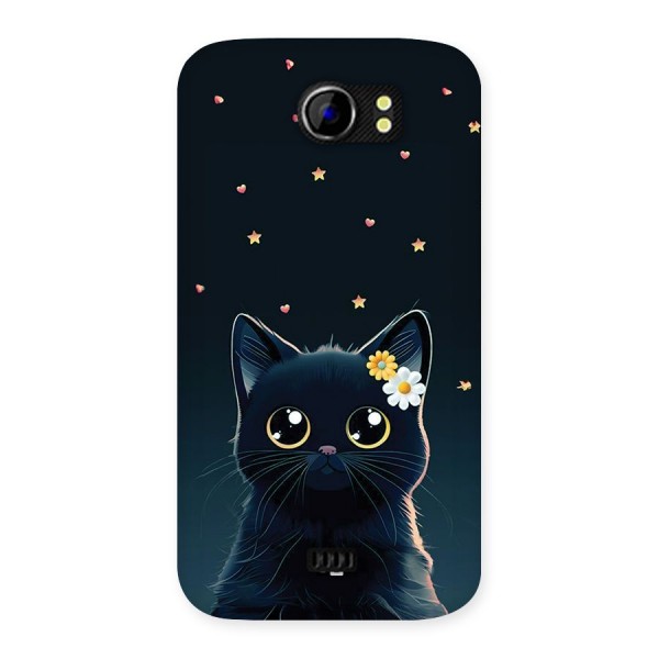 Cat With Flowers Back Case for Canvas 2 A110