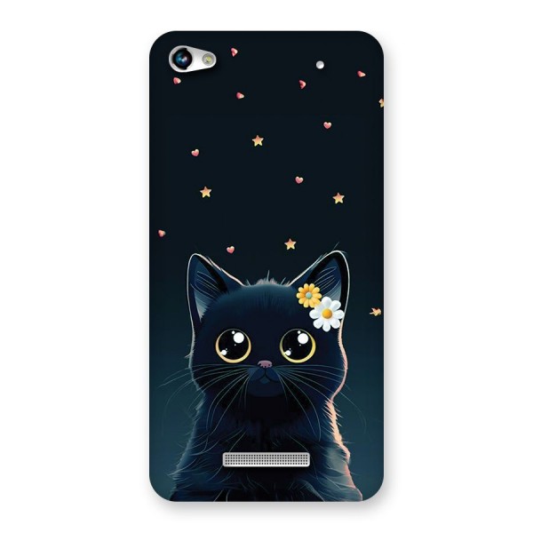 Cat With Flowers Back Case for Canvas Hue 2 A316