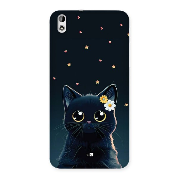 Cat With Flowers Back Case for Desire 816