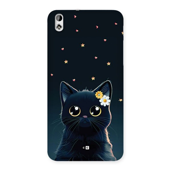 Cat With Flowers Back Case for Desire 816s