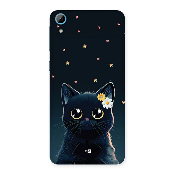 Cat With Flowers Back Case for Desire 826