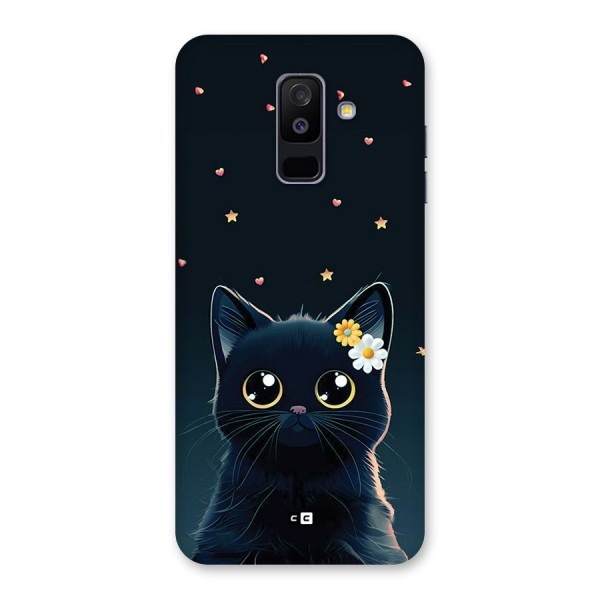 Cat With Flowers Back Case for Galaxy A6 Plus