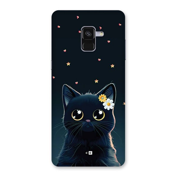 Cat With Flowers Back Case for Galaxy A8 Plus