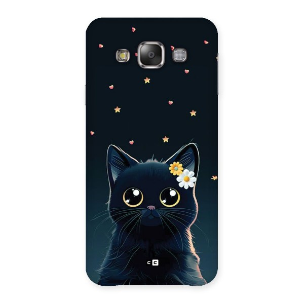 Cat With Flowers Back Case for Galaxy E7