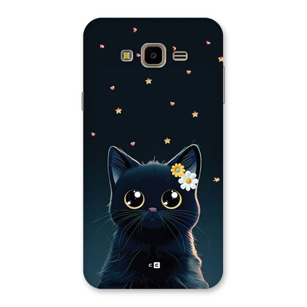 Cat With Flowers Back Case for Galaxy J7 Nxt