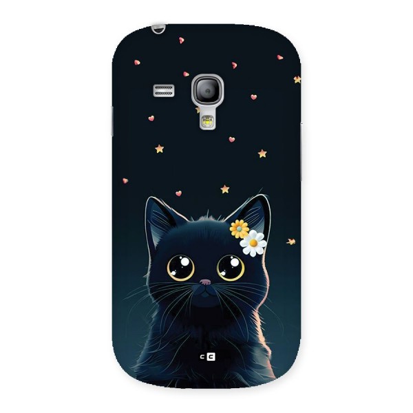 Cat With Flowers Back Case for Galaxy S3 Mini