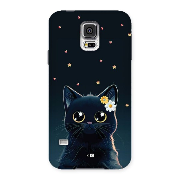 Cat With Flowers Back Case for Galaxy S5