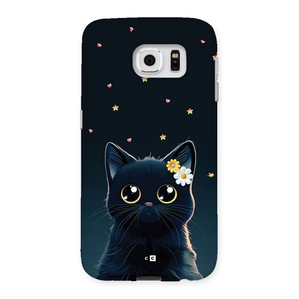 Cat With Flowers Back Case for Galaxy S6