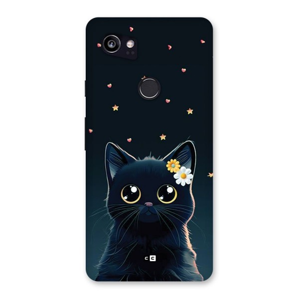 Cat With Flowers Back Case for Google Pixel 2 XL