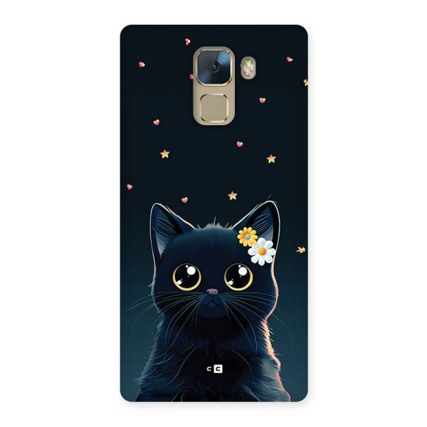Cat With Flowers Back Case for Honor 7