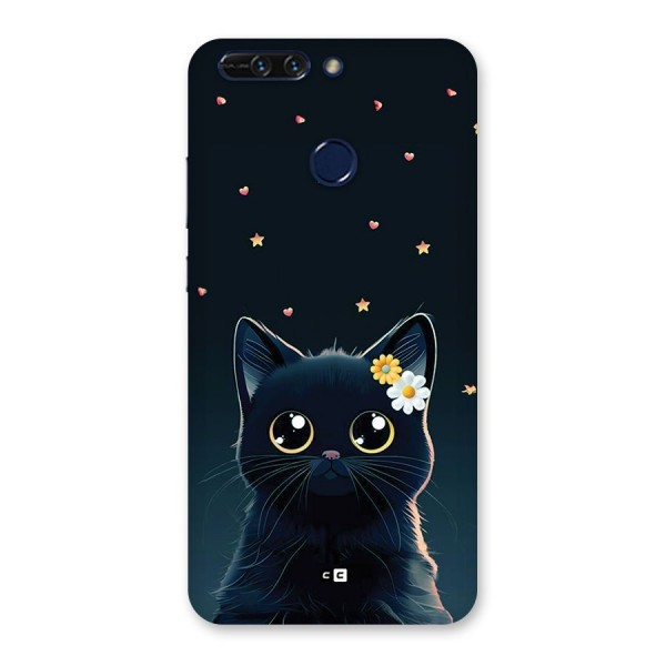 Cat With Flowers Back Case for Honor 8 Pro