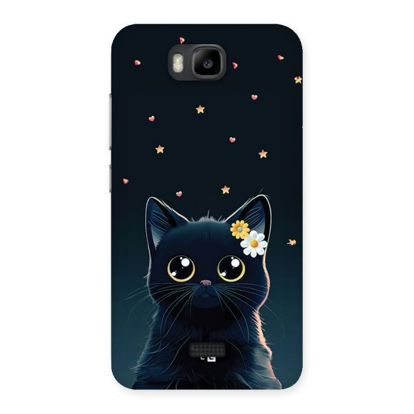 Cat With Flowers Back Case for Honor Bee