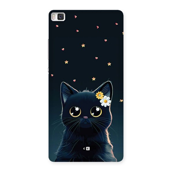 Cat With Flowers Back Case for Huawei P8