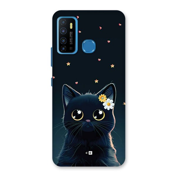 Cat With Flowers Back Case for Infinix Hot 9
