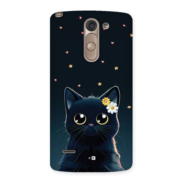 Cat With Flowers Back Case for LG G3 Stylus