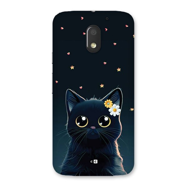 Cat With Flowers Back Case for Moto E3 Power