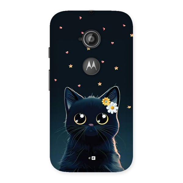 Cat With Flowers Back Case for Moto E 2nd Gen